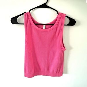 Artizia Sunday Best Ribbed Tank Hot Pink